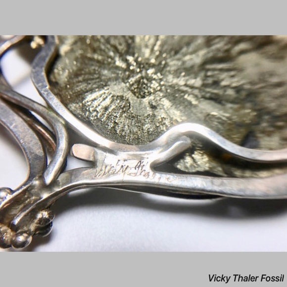 Vicki Thaler Fossil Sterling Pyrite Necklace - Picture 4 of 5